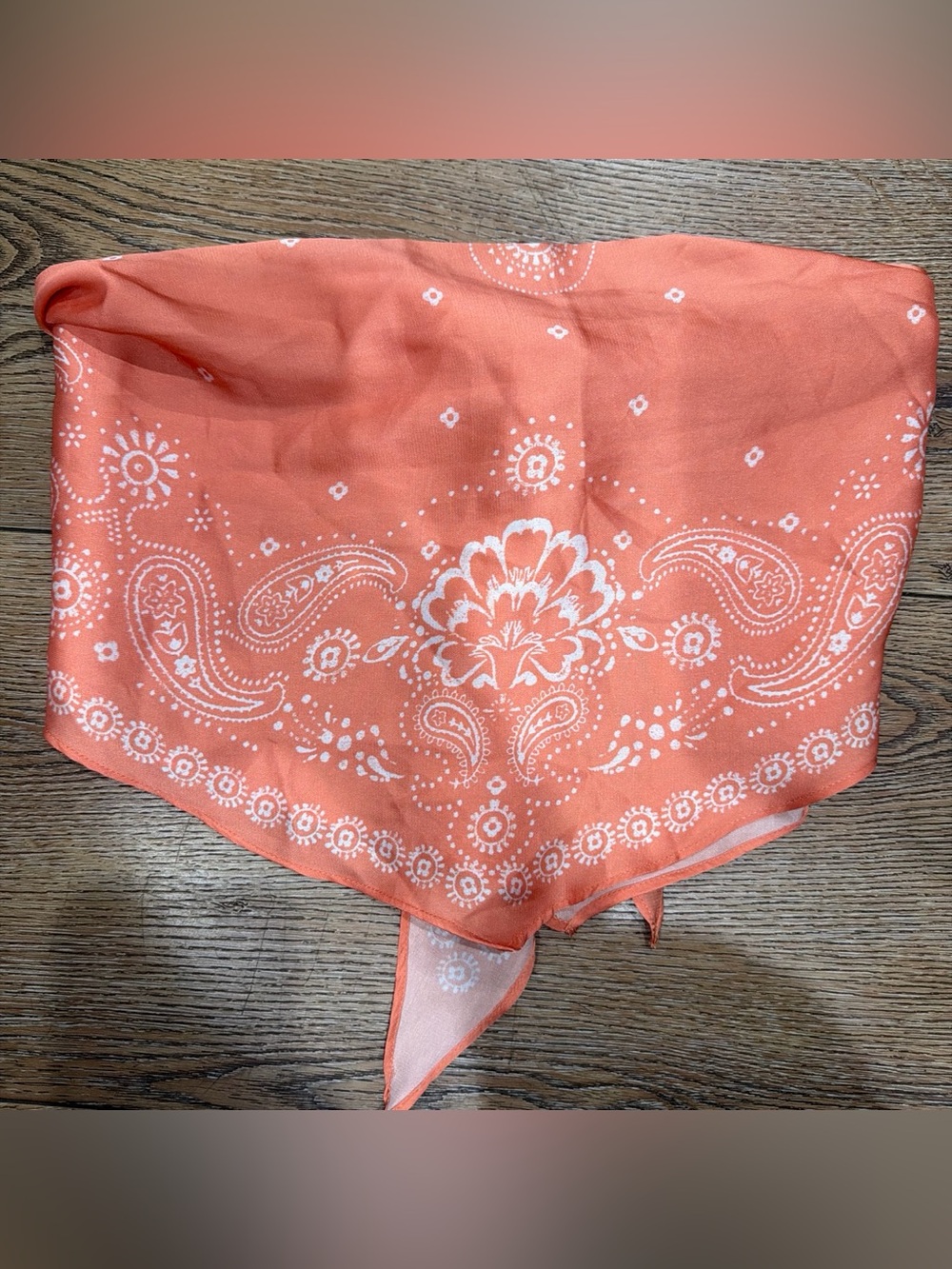Coral Paisley Bandana Scarf
